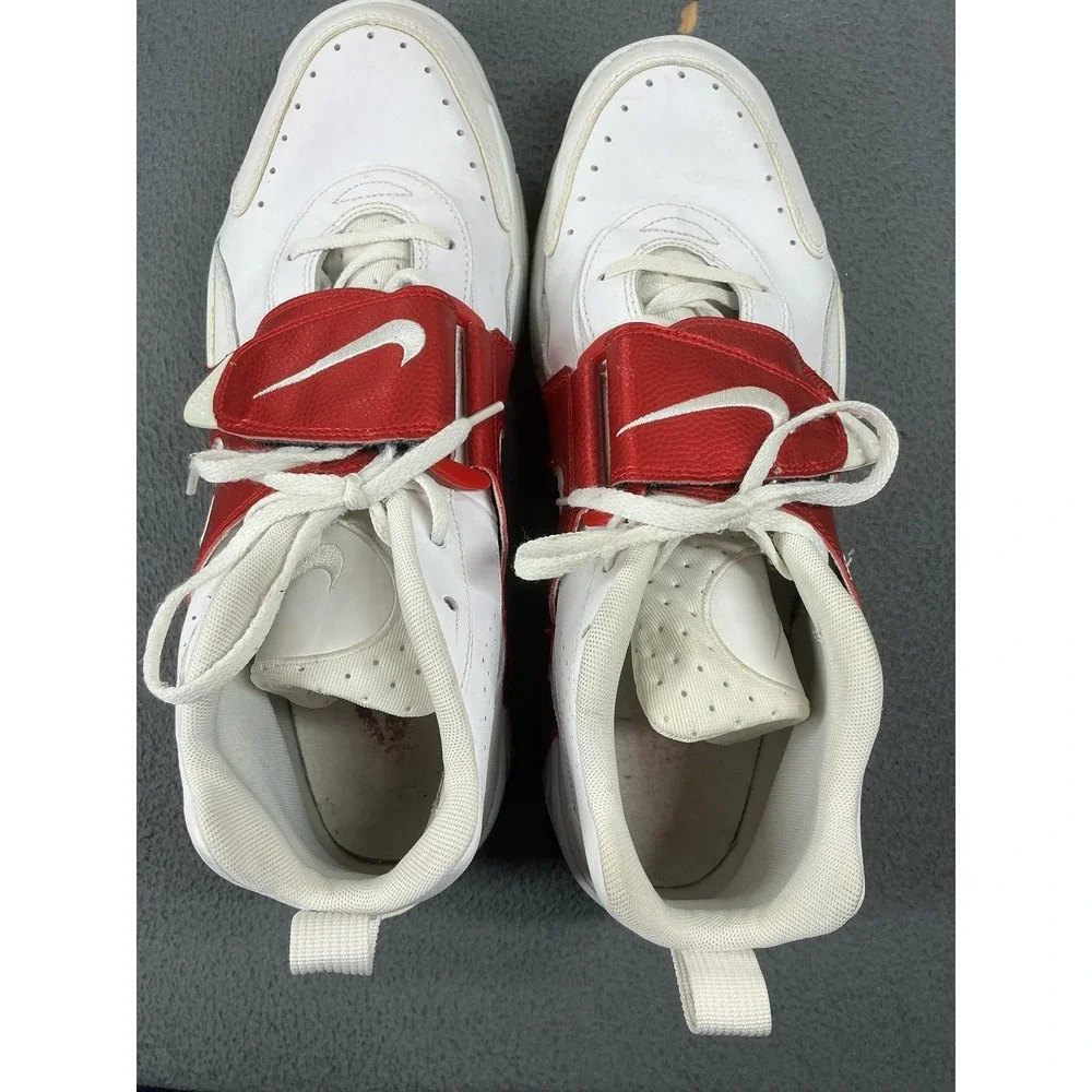 Nike Air Trainer Shoes Mens Size 13 White Red Leather Sneakers 599442-100